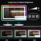 Specchio da bagno antiappannamento retroilluminato RGB e frontale a LED