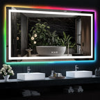 Specchio da bagno antiappannamento retroilluminato RGB e frontale a LED