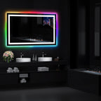 Specchio da bagno antiappannamento retroilluminato RGB e frontale a LED
