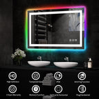 Specchio da bagno antiappannamento retroilluminato RGB e frontale a LED