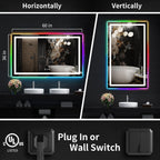 Specchio da bagno antiappannamento retroilluminato RGB e frontale a LED