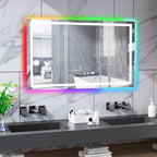 Specchio da bagno antiappannamento retroilluminato RGB e frontale a LED