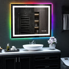 Specchio da bagno antiappannamento retroilluminato RGB e frontale a LED