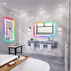 Specchio da bagno antiappannamento retroilluminato RGB e frontale a LED