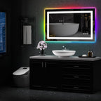 Specchio da bagno antiappannamento retroilluminato RGB e frontale a LED