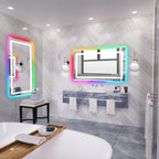 Specchio da bagno antiappannamento retroilluminato RGB e frontale a LED