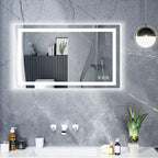 Specchio da bagno antiappannamento retroilluminato RGB e frontale a LED