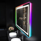 Specchio da bagno antiappannamento retroilluminato RGB e frontale a LED