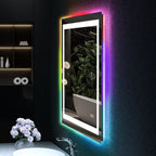 Specchio da bagno antiappannamento retroilluminato RGB e frontale a LED