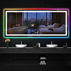 Specchio da bagno antiappannamento retroilluminato RGB e frontale a LED