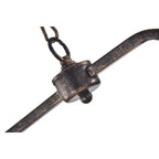 Lampada da cucina rettangolare a 6 luci in bronzo antico con cristalli pendenti - Bronzo antico