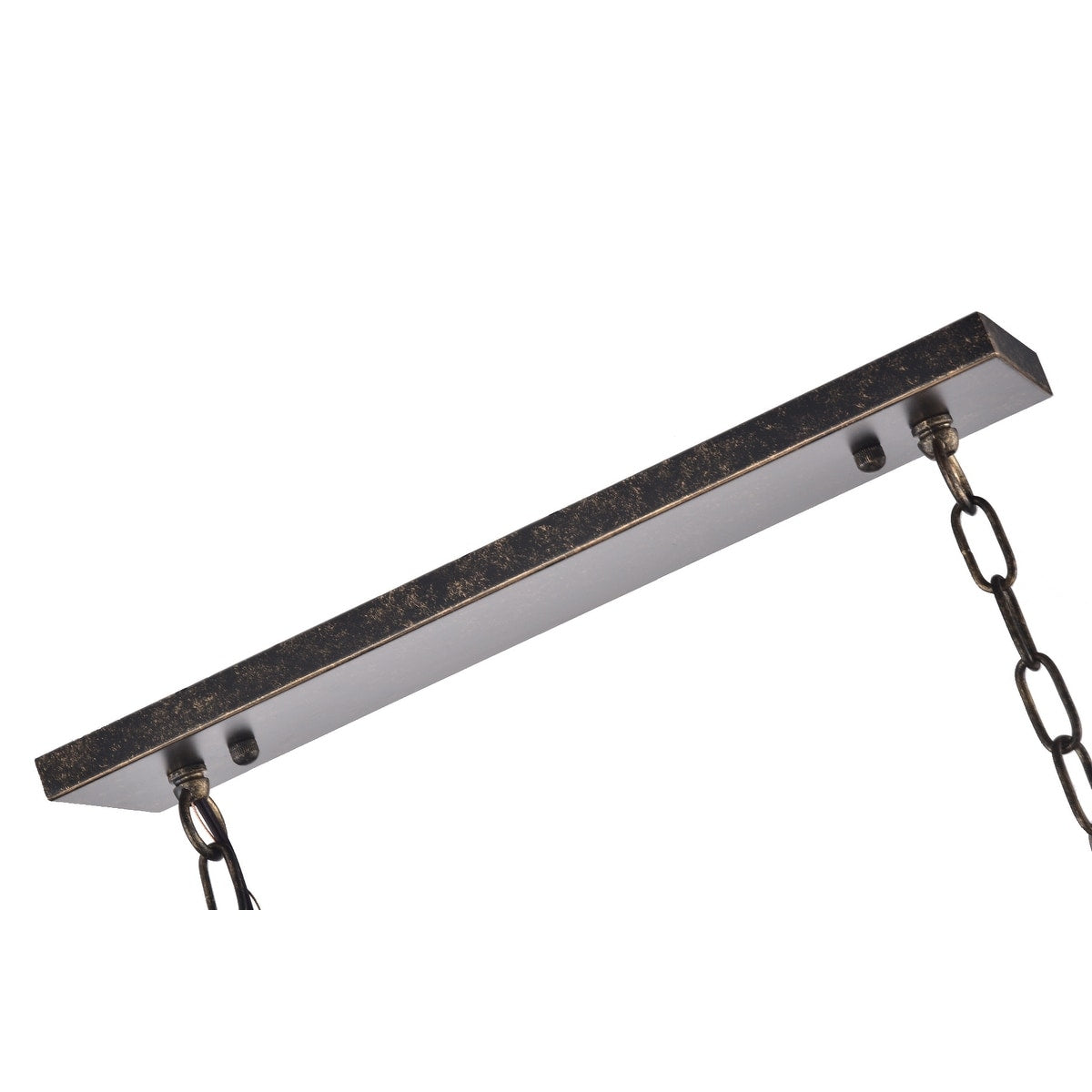 Lampada da cucina rettangolare a 6 luci in bronzo antico con cristalli pendenti - Bronzo antico