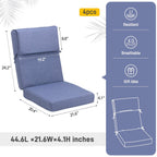 Set di 4 cuscini per sedia con schienale alto Aoodor Patio, 46x21x4 pollici (solo cuscini)