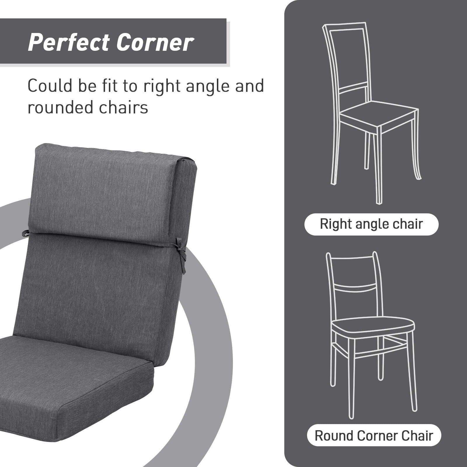 Set di 4 cuscini per sedia con schienale alto Aoodor Patio, 46x21x4 pollici (solo cuscini)