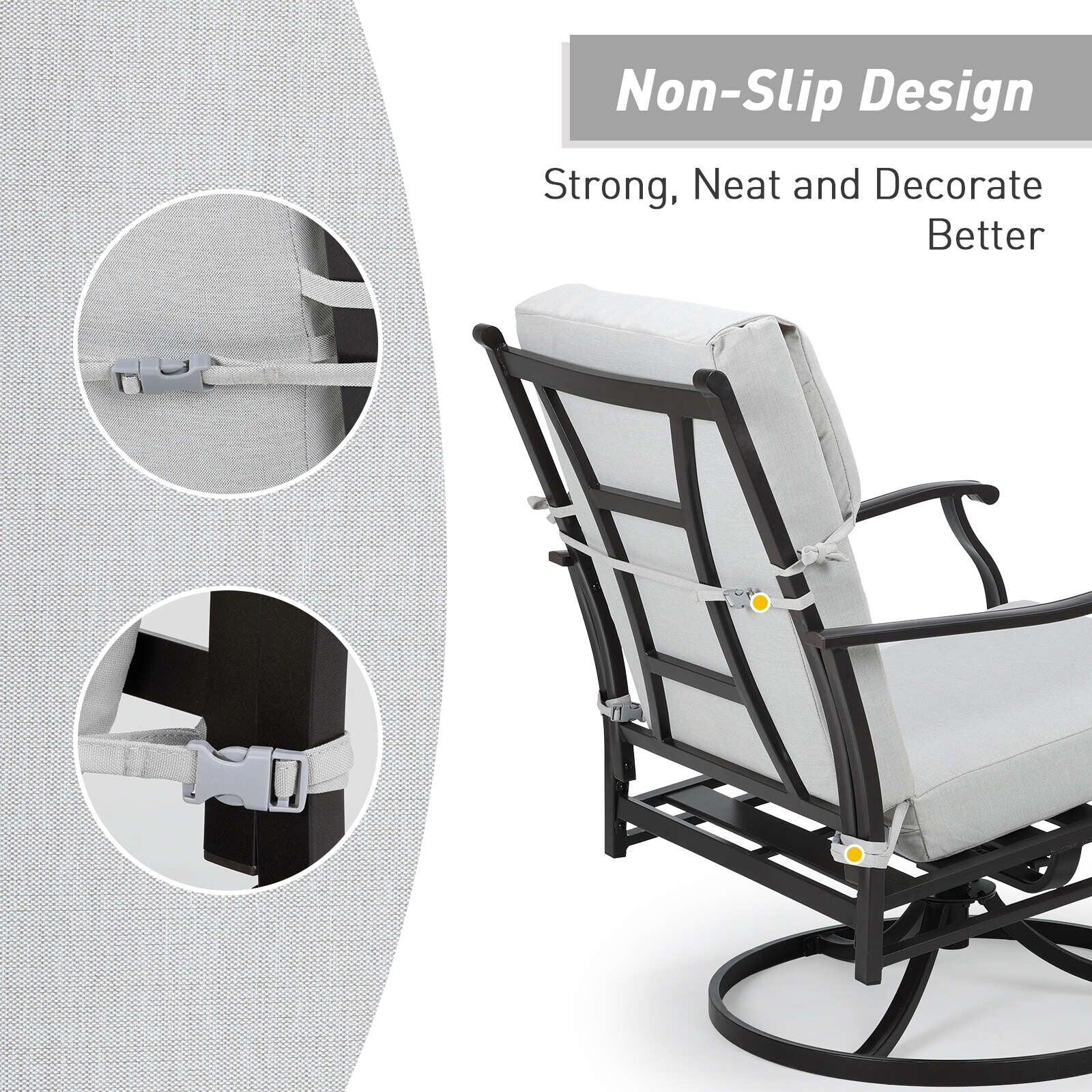 Set di 4 cuscini per sedia con schienale alto Aoodor Patio, 46x21x4 pollici (solo cuscini)