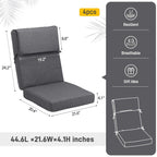 Set di 4 cuscini per sedia con schienale alto Aoodor Patio, 46x21x4 pollici (solo cuscini)