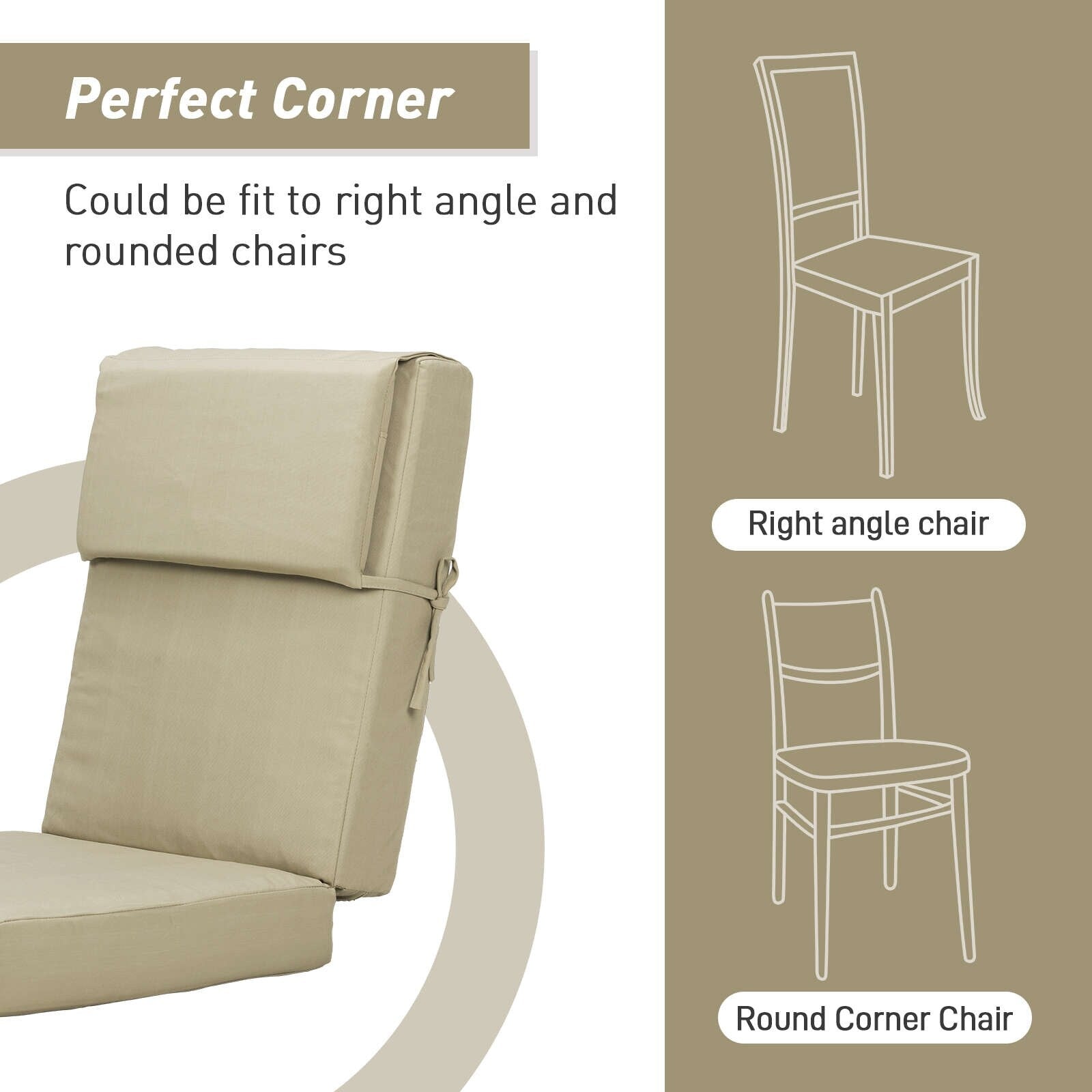 Set di 4 cuscini per sedia con schienale alto Aoodor Patio, 46x21x4 pollici (solo cuscini)