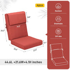 Set di 4 cuscini per sedia con schienale alto Aoodor Patio, 46x21x4 pollici (solo cuscini)