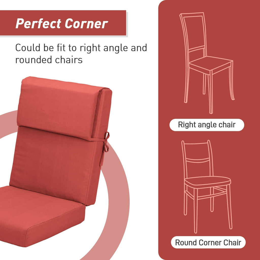 Set di 4 cuscini per sedia con schienale alto Aoodor Patio, 46x21x4 pollici (solo cuscini)