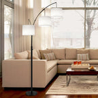 Lampada da terra ad arco LED dimmerabile moderna nera a 3 luci