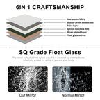 Specchio da pavimento in legno a figura intera ad arco, specchio da parete