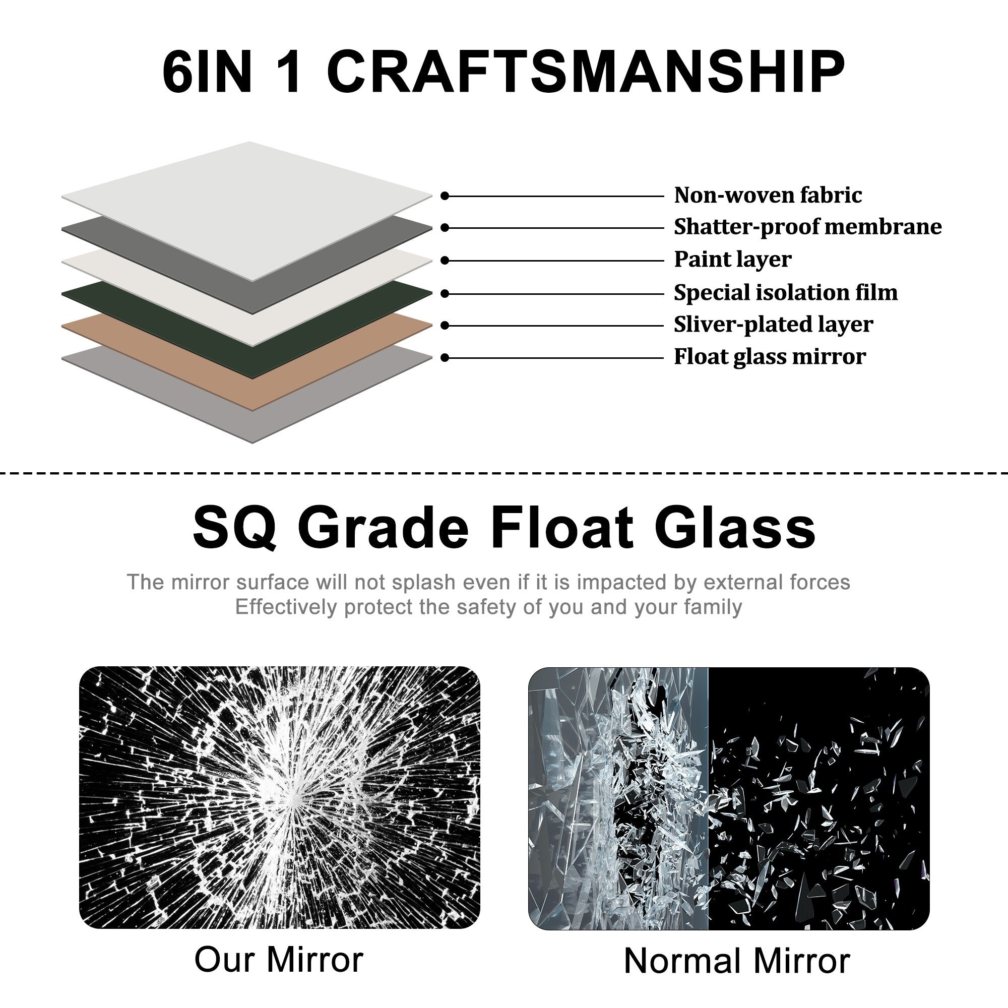 Specchio da pavimento in legno a figura intera ad arco, specchio da parete
