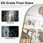 Specchio da pavimento in legno a figura intera ad arco, specchio da parete