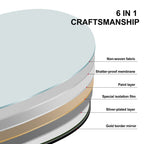 Specchio da pavimento in legno a figura intera ad arco, specchio da parete