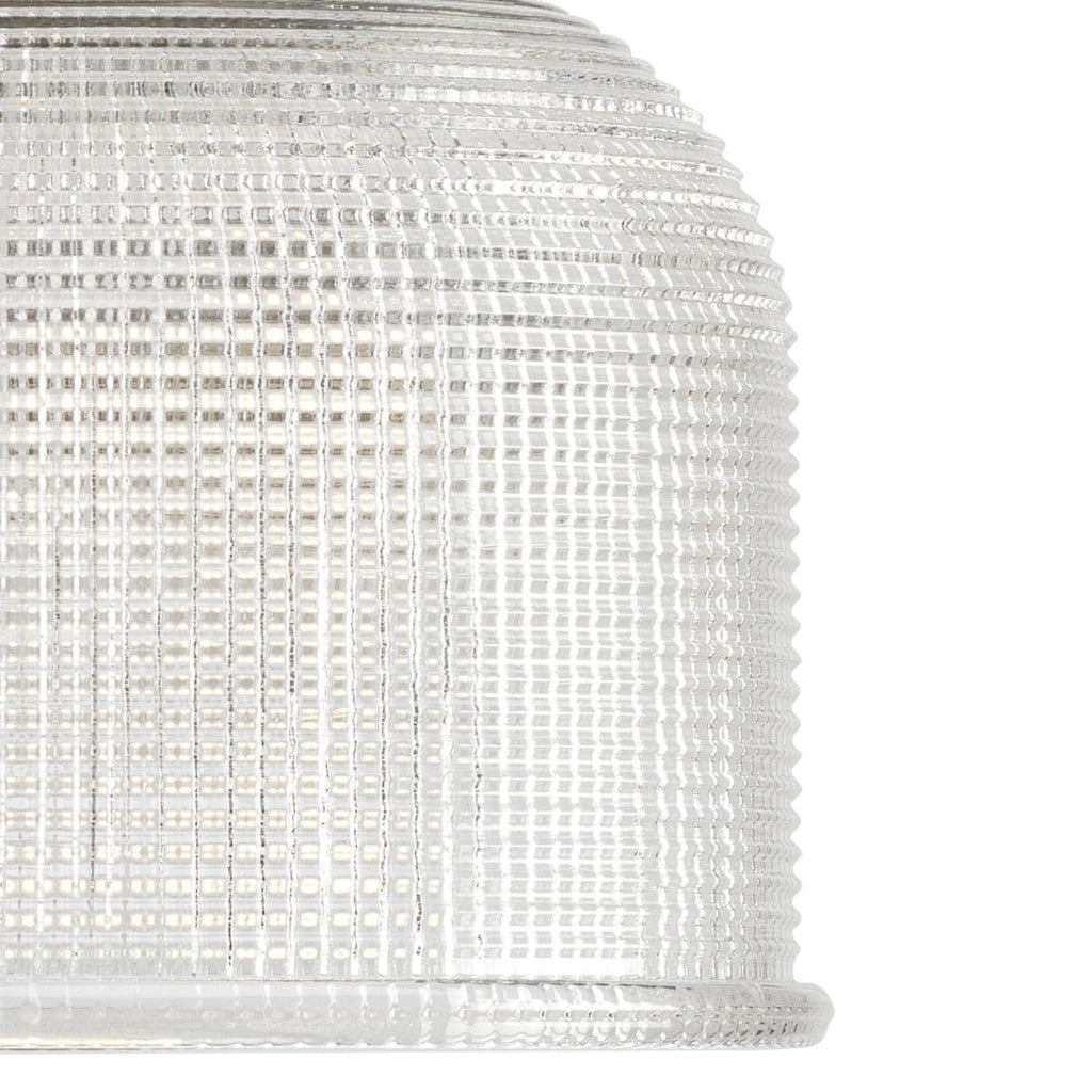 Lampada da bagno in stile costiero con tre luci, in cromo lucido e vetro prismatico trasparente doppio, collezione Archie - 8,75 x 26,25 x 7,25