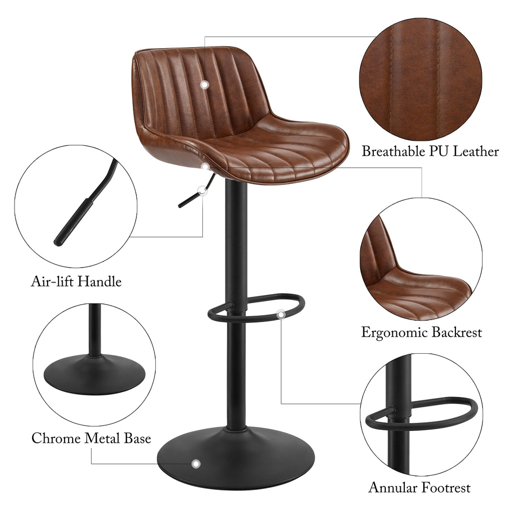 Sgabello da bar girevole regolabile in altezza Art Leon, set da 2