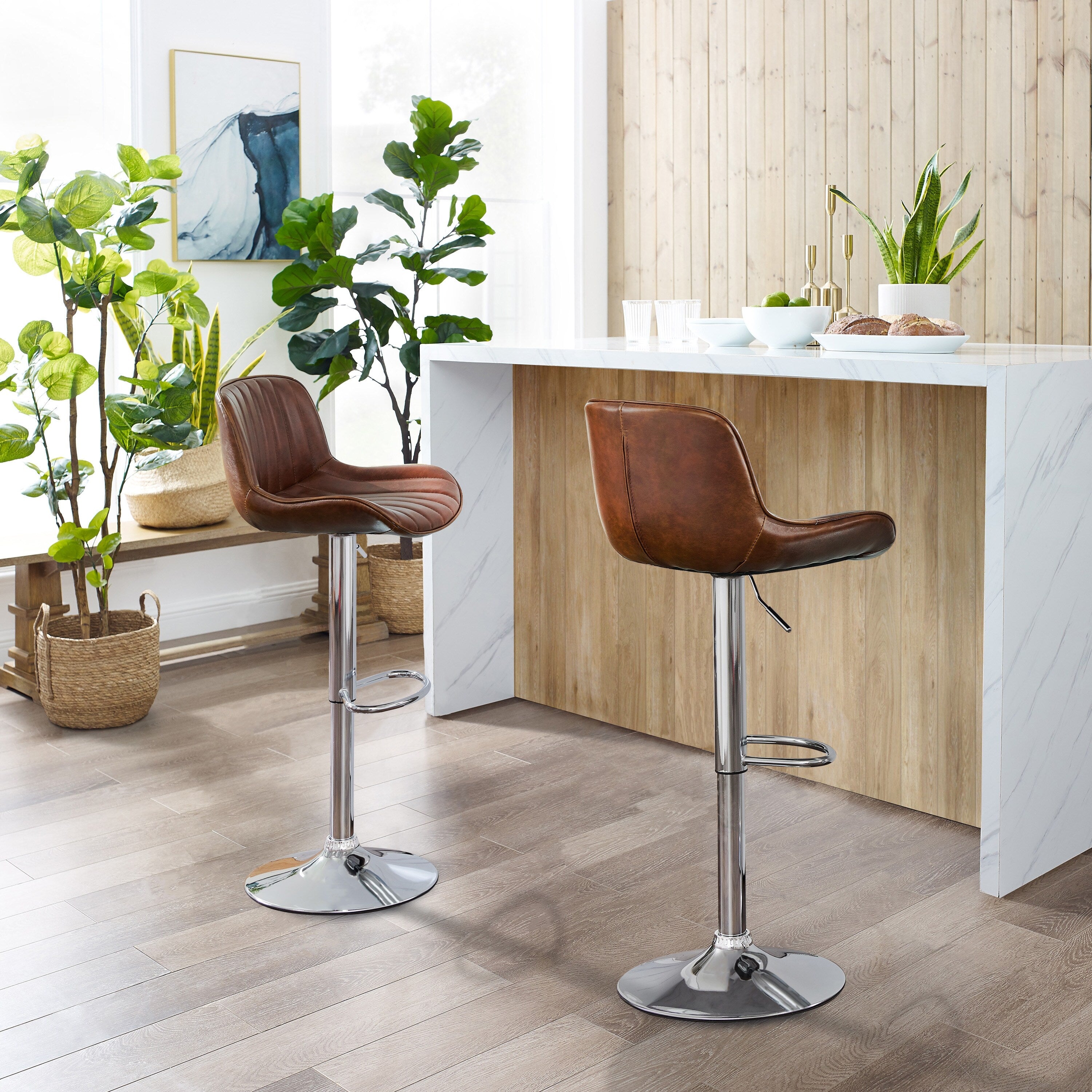 Sgabello da bar girevole regolabile in altezza Art Leon, set da 2
