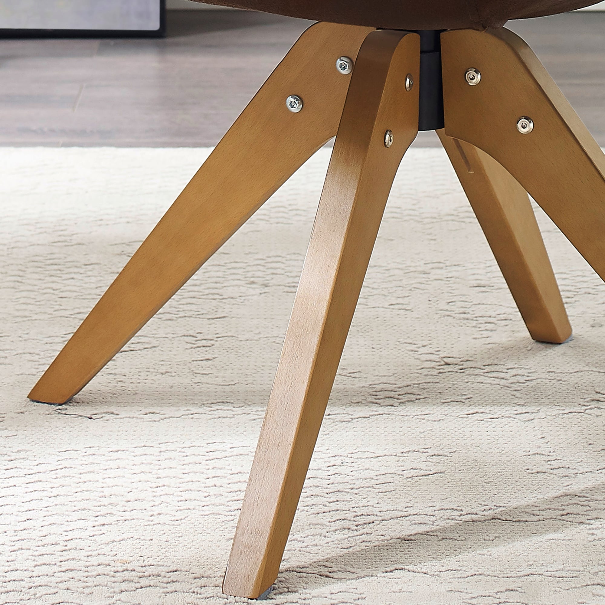 Poltrona girevole moderna Art Leon per ufficio domestico con gambe in legno