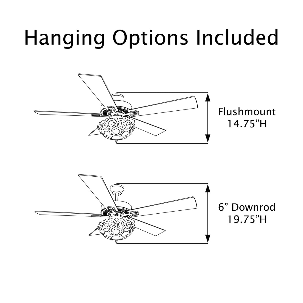 Ventilatore da soffitto Astrid River of Goods in bronzo lucidato a olio multicolore e vetro colorato a 3 luci da 52 pollici - 52 x 52 x 14,75/19,75