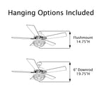 Ventilatore da soffitto Astrid River of Goods in bronzo lucidato a olio multicolore e vetro colorato a 3 luci da 52 pollici - 52 x 52 x 14,75/19,75