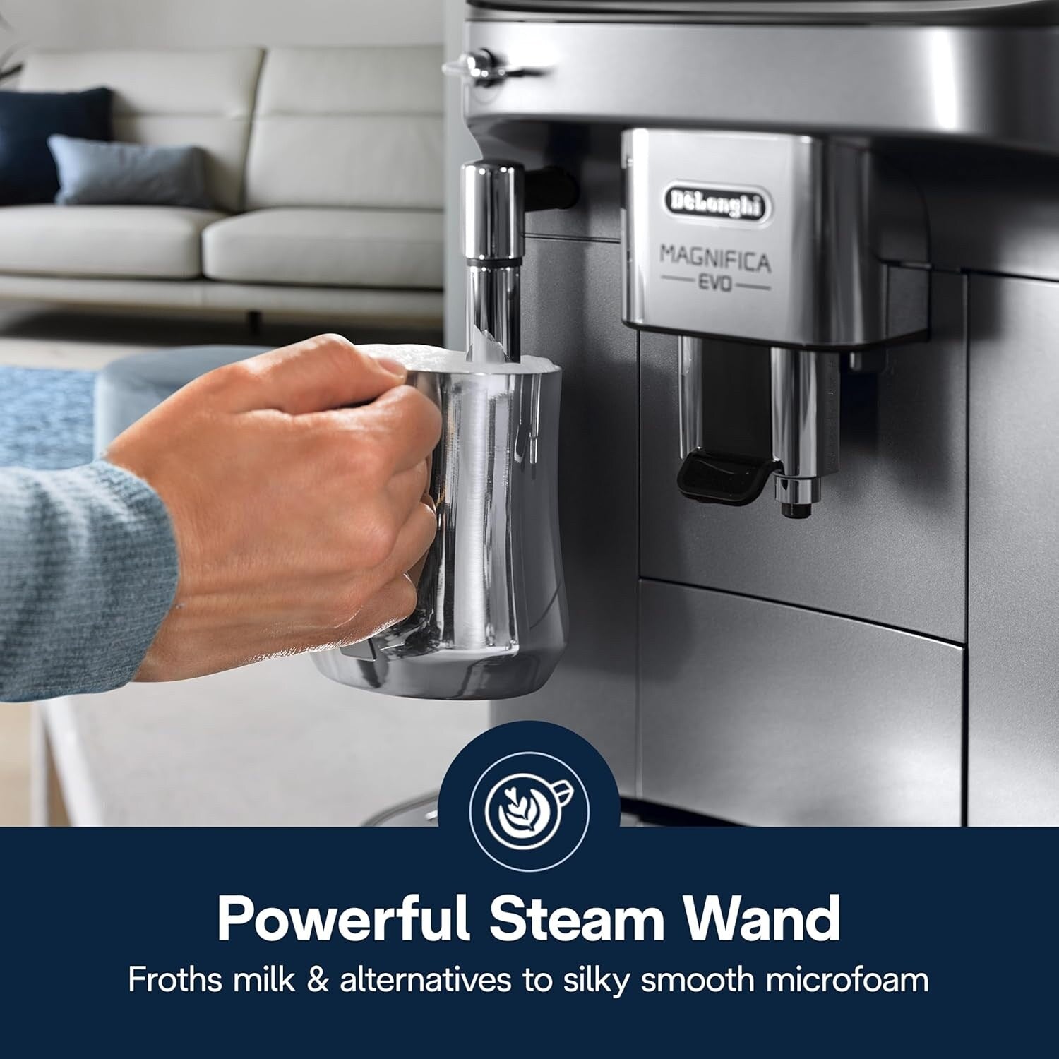 Macchina per caffè espresso automatica con montalatte manuale, macinacaffè integrato, ECAM29043SB