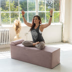 Chaise longue convertibile Avana Kami / Yoga e massaggio - Pouf 2 in 1 con poltrona yoga pieghevole nascosta, microvelluto - N/D