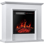 Camino elettrico BOSSIN 43 con mensola, inserto per camino elettrico da 23 pollici, mobile porta TV indipendente con camino in legno