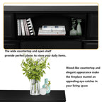 Camino elettrico BOSSIN 43 con mensola, inserto per camino elettrico da 23 pollici, mobile porta TV indipendente con camino in legno