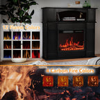 Camino elettrico BOSSIN 43 con mensola, inserto per camino elettrico da 23 pollici, mobile porta TV indipendente con camino in legno