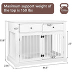 BOSSIN - Cuccia per cani di grandi dimensioni da 44 pollici, tavolino in legno con cassetti portaoggetti, cuccia decorativa per animali domestici