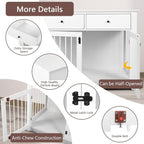 BOSSIN - Cuccia per cani di grandi dimensioni da 44 pollici, tavolino in legno con cassetti portaoggetti, cuccia decorativa per animali domestici