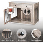 BOSSIN - Cuccia per cani di grandi dimensioni da 44 pollici, tavolino in legno con cassetti portaoggetti, cuccia decorativa per animali domestici