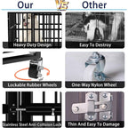 Trasportino per cani BOSSIN da 48/38 pollici, resistente e indistruttibile, a prova di fuga, con ruote bloccabili