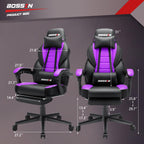 Sedia da gioco BOSSIN Racing Style, sedia da gioco alta e robusta da 300 libbre, sedia per computer con schienale alto