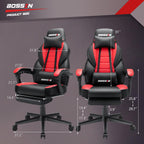 Sedia da gioco BOSSIN Racing Style, sedia da gioco alta e robusta da 300 libbre, sedia per computer con schienale alto