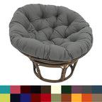 Sedia Papasan in rattan Bali da 42 pollici con cuscino in twill