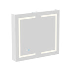 Mobiletto per medicinali da bagno con specchio LED antiappannamento 6000K, mobiletto da parete bianco