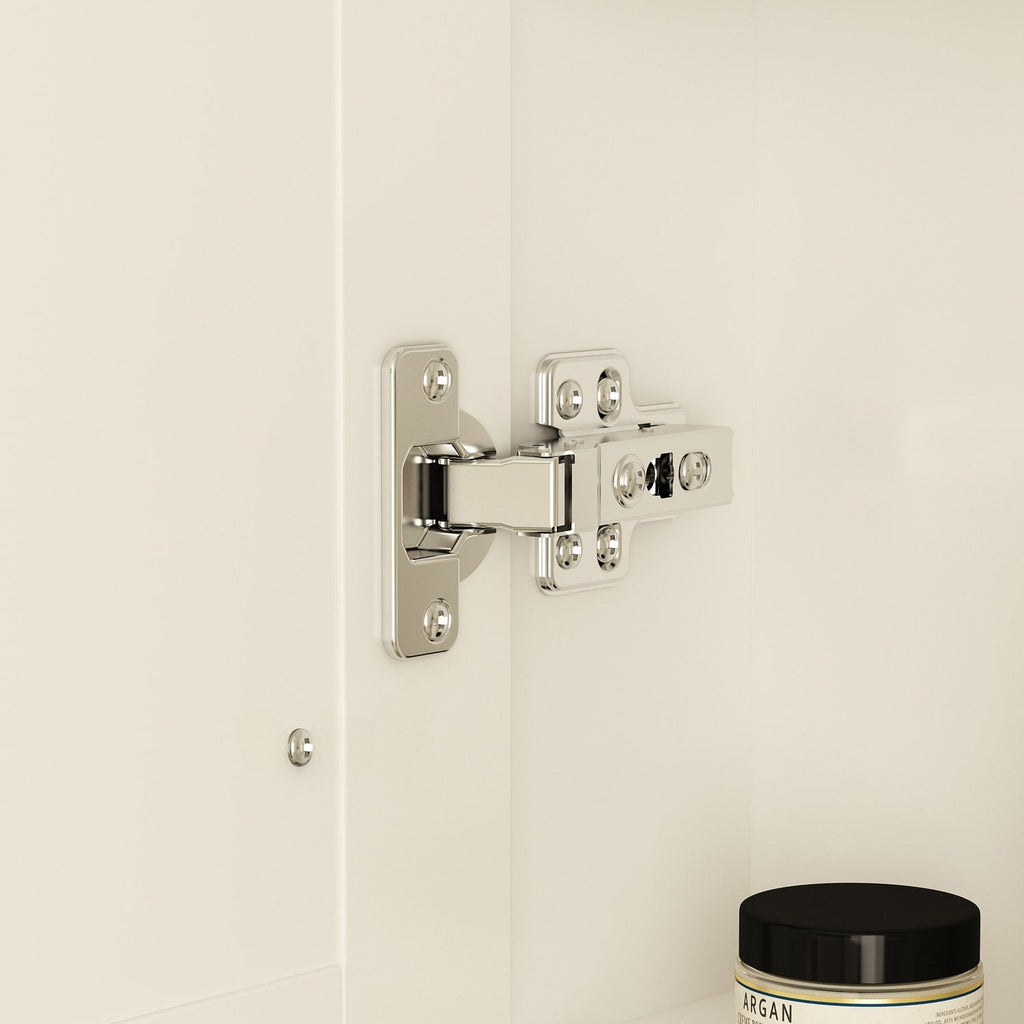 Mobiletto per medicinali da bagno con specchio LED antiappannamento 6000K, mobiletto da parete bianco