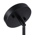 Lampadario Bayou a tamburo costiero nero a 5 luci con doppio paralume in rattan - 24''W