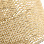 Lampadario Bayou a tamburo costiero nero a 5 luci con doppio paralume in rattan - 24''W